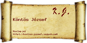 Köntös József névjegykártya